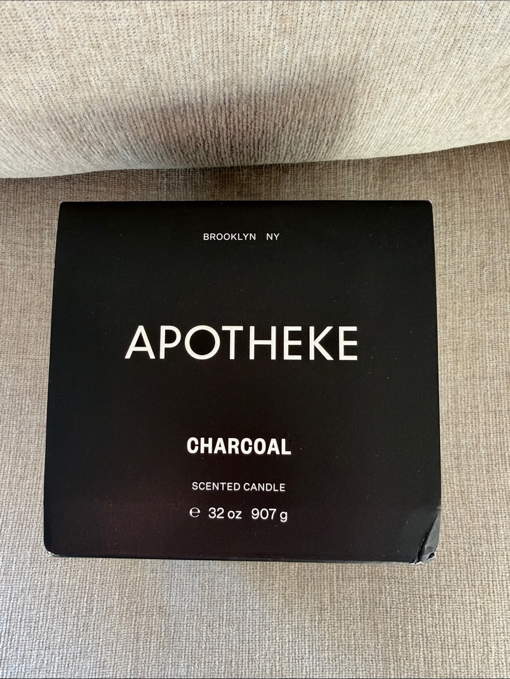 APOTHEKE Charcoal Scented Candle - Black Box